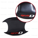 ชุด เบ้ากันรอย เบ้ากลม ถ้วยรองมือเปิด "REVO D" 4 ประตู 4 ชิ้น สีดำเงา สำหรับ Toyota Revo Hilux SR5 Pick Up ปี 2015-2022